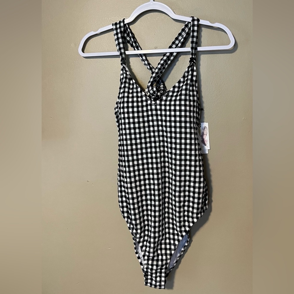 Jessica Simpson Countryside Checkered One Piece Swimsuit NEW - Picture 3 of 9
